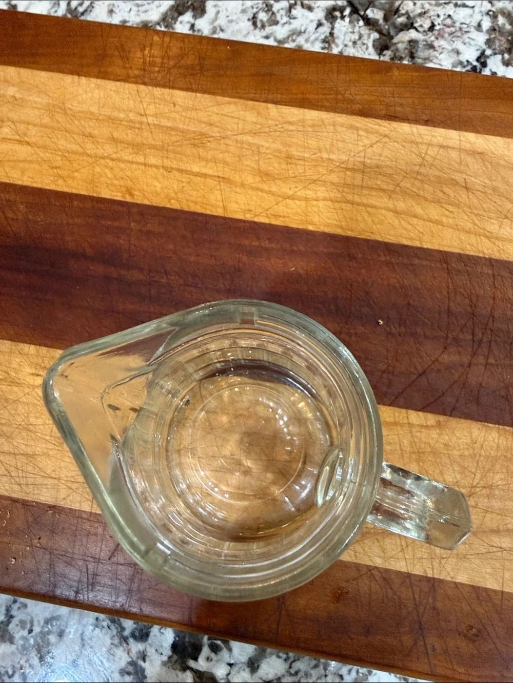 Vintage Clear Ribbed Syrup Pitcher - Classic Glass Serving Pitcher